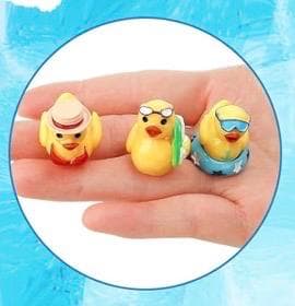 Set of 6 Summer Mini Resin Ducks, Beach Pool Decor, Fairy Garden Figurines - Thumbnail 5