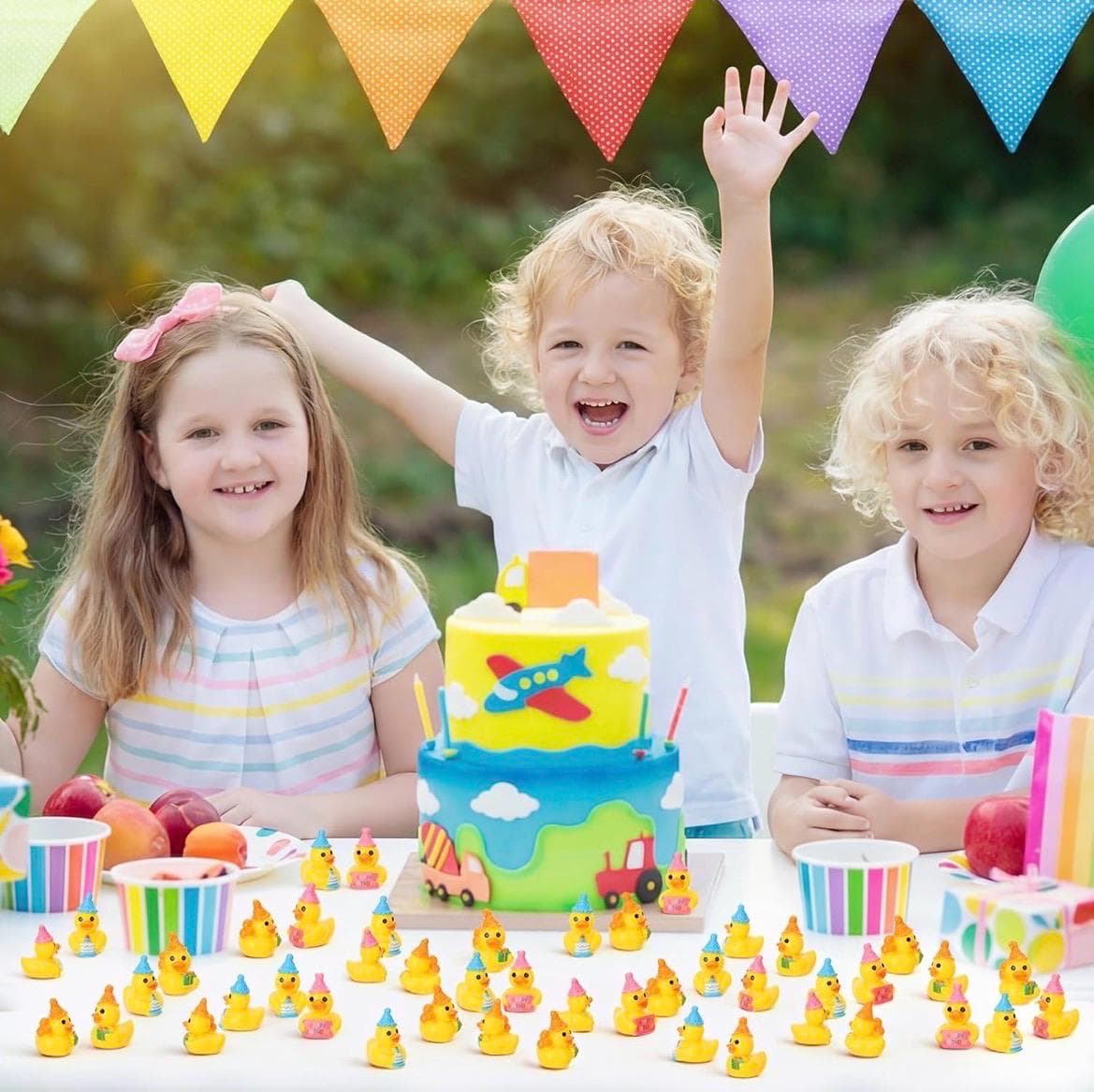 6 Pc Birthday Ducks Mini Resin Duck Set, Tiny Birthday Party Ducks, Small Ducky Figurines for Cake Toppers, Jeep Ducks, Cruise Ducks, Party - Thumbnail 5