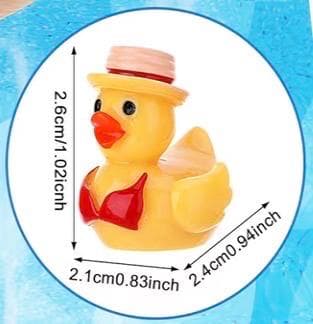 Set of 6 Summer Mini Resin Ducks, Beach Pool Decor, Fairy Garden Figurines - Thumbnail 4