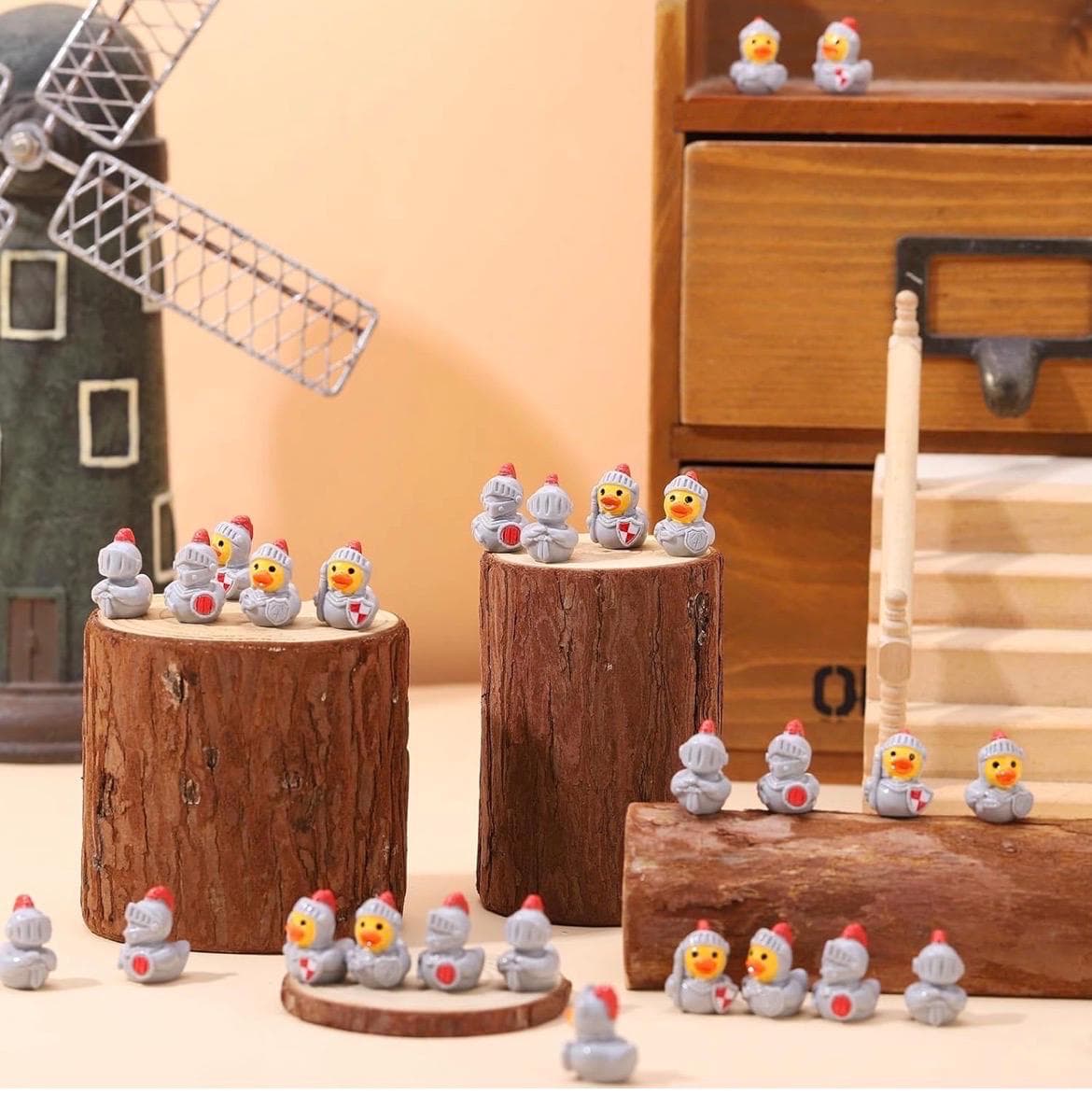 8pc Medieval Knight Mini Resin Ducks Set, Tiny Knight Duck Figures, Cruise Ducks, Jeep Ducks, Carnival Party Favors, Fantasy Duck Toys - Thumbnail 8