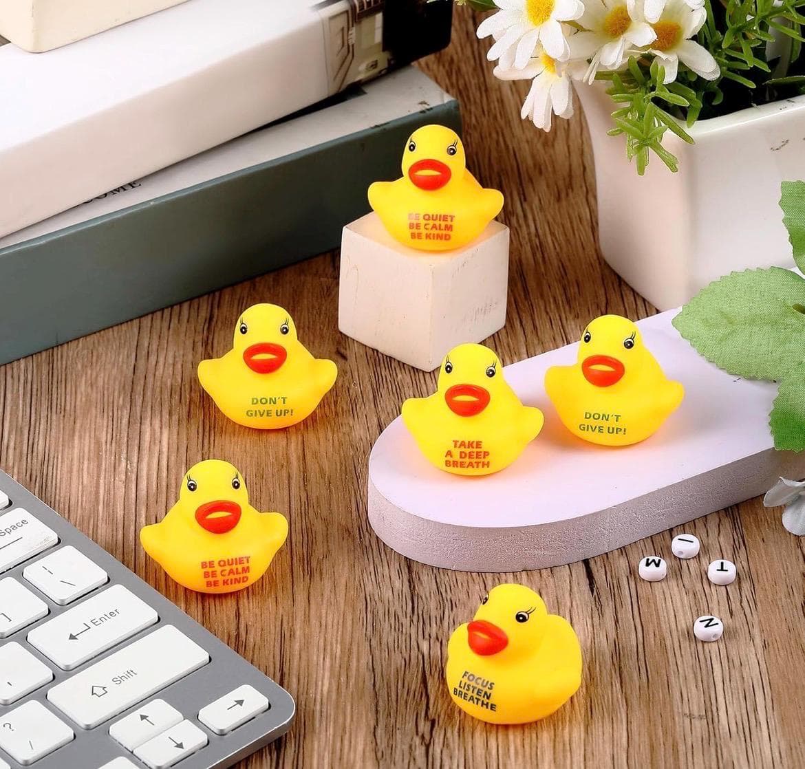 Set of 8 Inspirational Mini Rubber Ducks, Motivational Tiny Ducks, Positive Message Duck Party Favors, Cruise Ducks, Jeep Ducks, Desk Gifts - Thumbnail 6