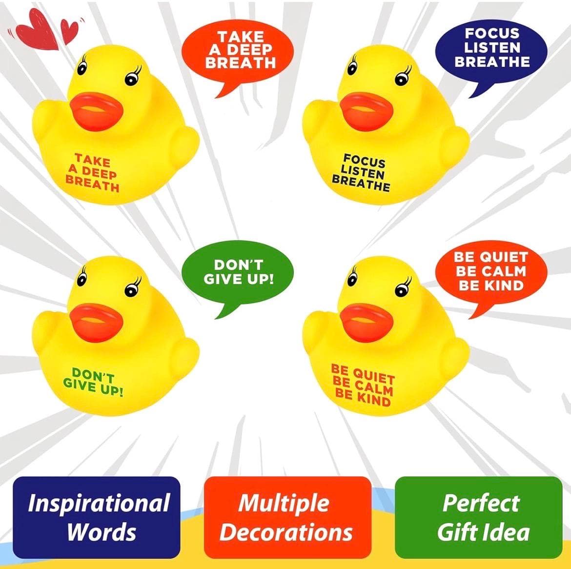 Set of 8 Inspirational Mini Rubber Ducks, Motivational Tiny Ducks, Positive Message Duck Party Favors, Cruise Ducks, Jeep Ducks, Desk Gifts - Thumbnail 3