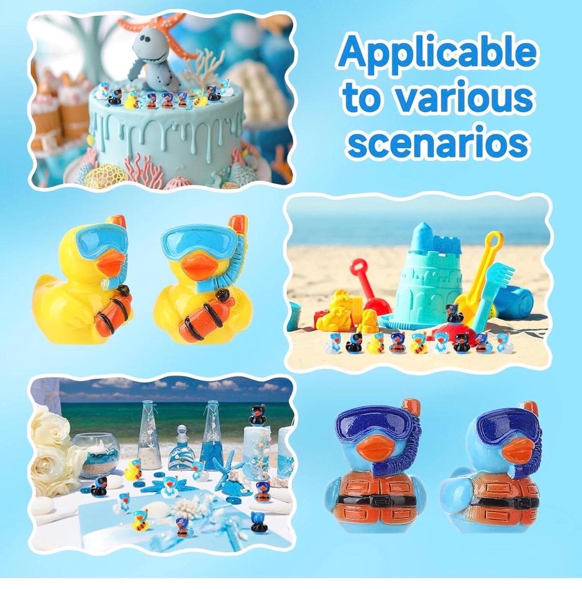 8 Mini Snorkeling Resin Ducks Set - Thumbnail 4