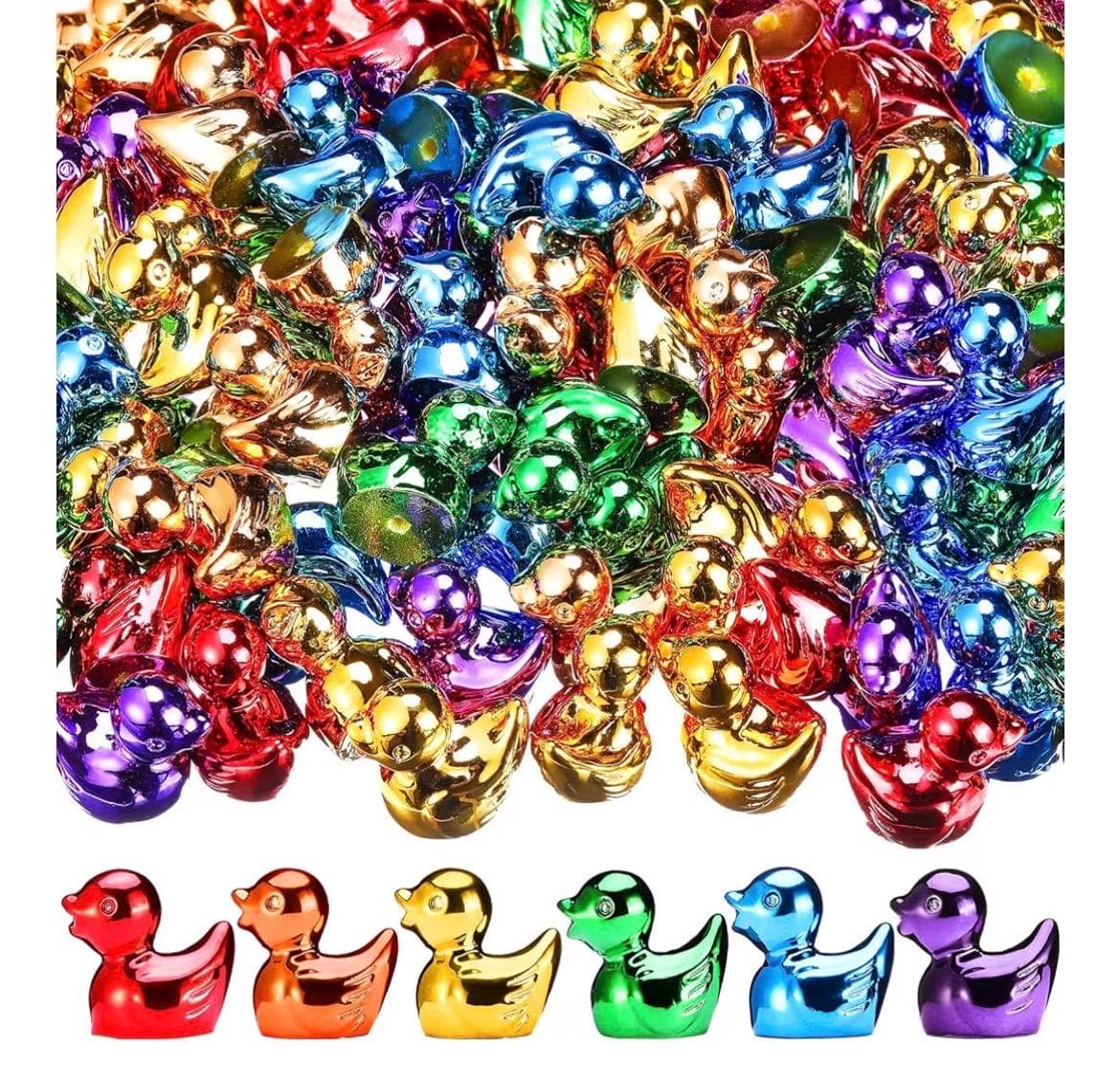12pc Mini Metallic Resin Ducks Rainbow Set – Colorful Tiny Duck Figures for Fairy Garden, Aquarium, Party Favors, Cruise Ducks, Jeep Ducks - Thumbnail 5