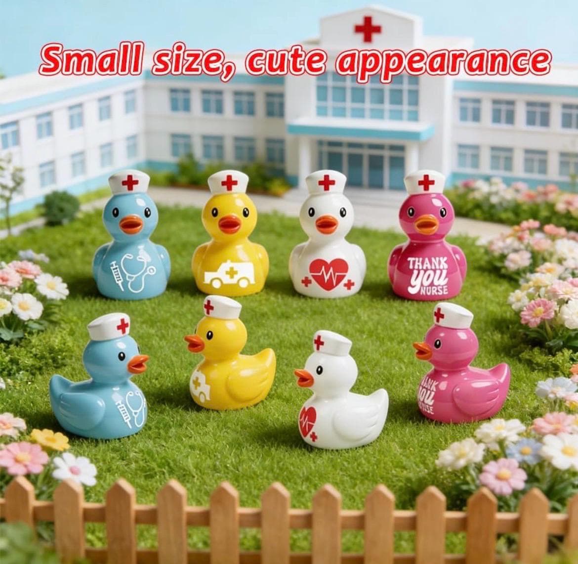 8pc Colorful Nurse Ducks Set, Mini Resin Nurse Duck Figurines, Nurse Appreciation Gift, Cruise Ducks, Jeep Ducks, Desk Decor - Thumbnail 6
