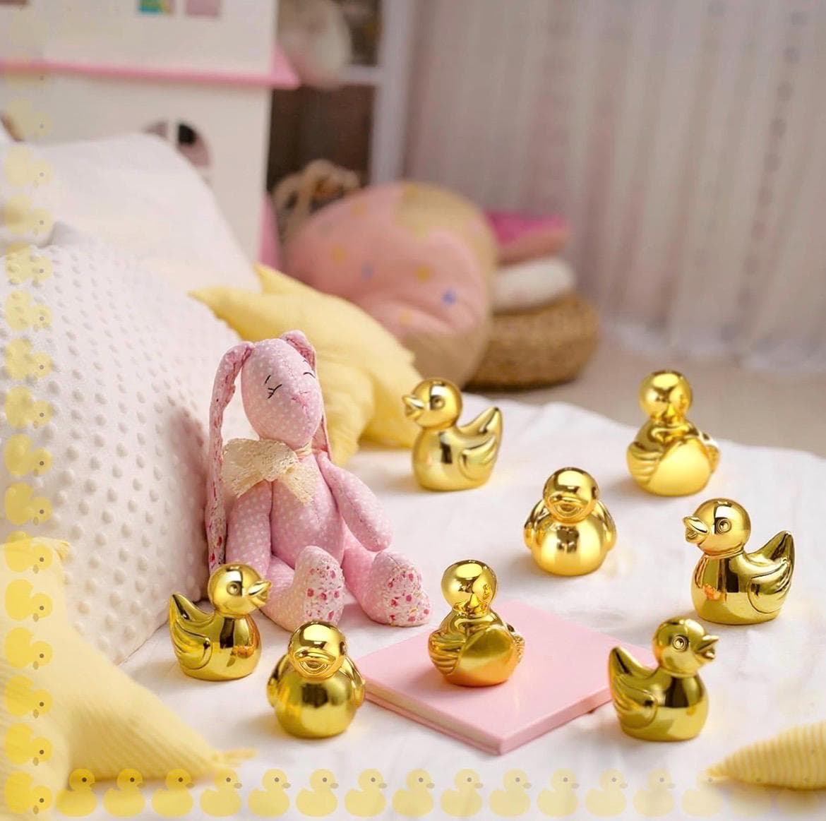 4PCS Gold Plated Resin Ducks, 2 Inch Luxury Rubber Duck Figurines, Metallic Gold Duck Decor for Cruise Ducks, Jeep Ducks, Bathroom & Office - Thumbnail 4