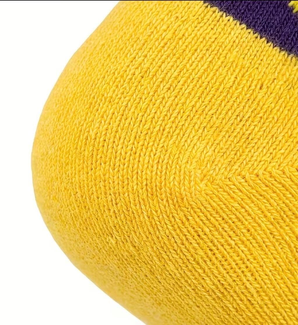 Unisex Rubber Duck Mid-Calf Socks – Cute Cartoon Duckling Pattern Crew Socks, Funny Duck Lover Gift, Purple & Yellow Novelty Socks - Thumbnail 8