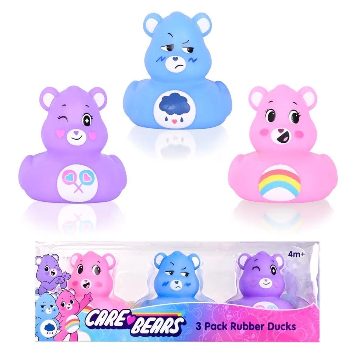 Care Bears Rubber Duck 3 Pack – Cheer Bear, Share Bear & Grumpy Bear Collectible Ducks, Bath Toys, Cruise Ducks and Jeep Dashboard Decor - Thumbnail 6