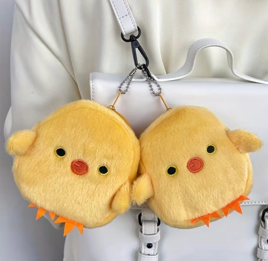 Cute Plush Duck Coin Purse Keychain – Soft Chick Zipper Wallet for Keys, Cash and Cards, Jeep Duck & Cruise Duck Lover Gift - Thumbnail 4
