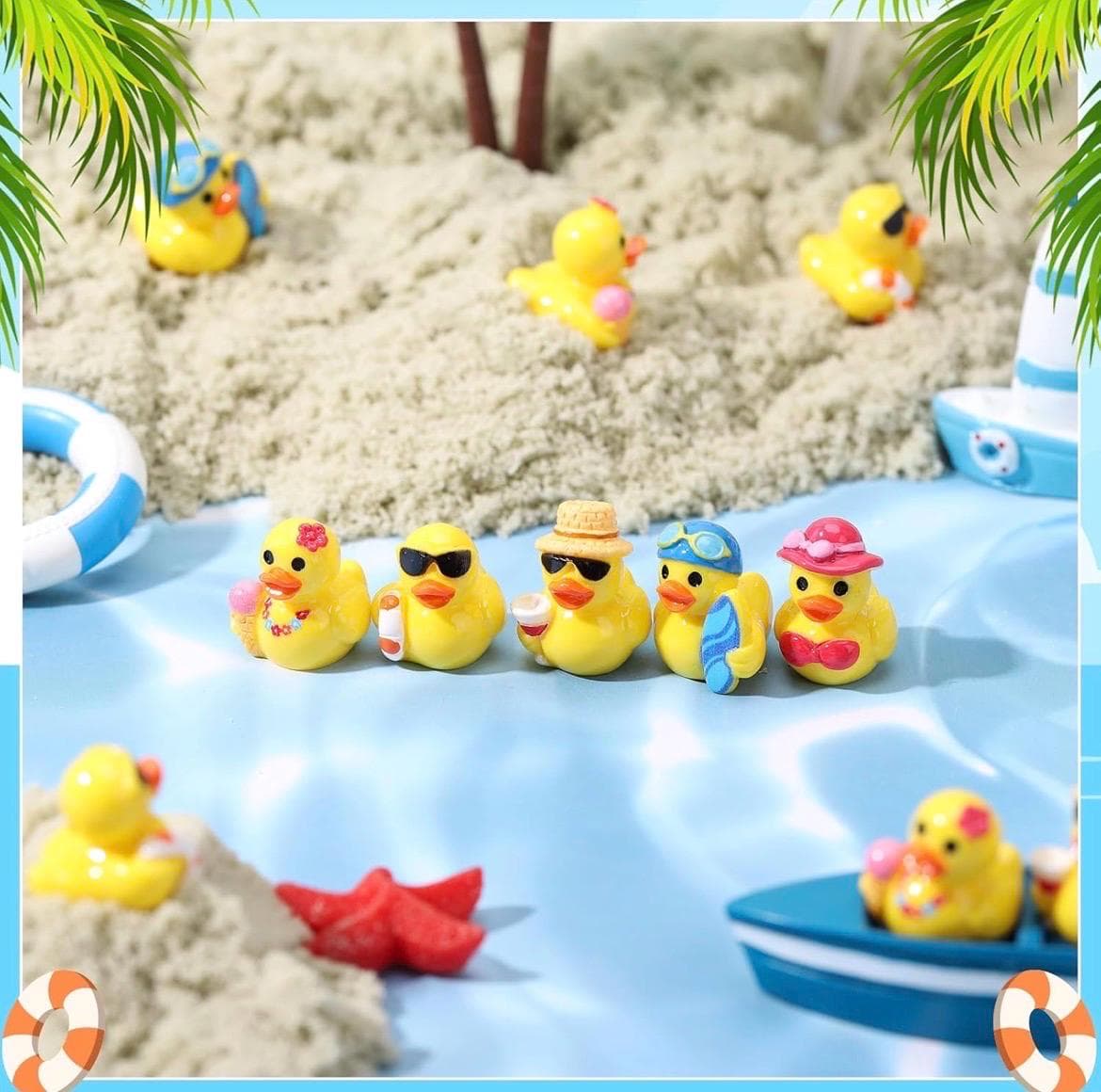 Mini Resin Beach Ducks Set, Summer Party Favors, Cruise Jeep Ducking Collectibles - Thumbnail 6