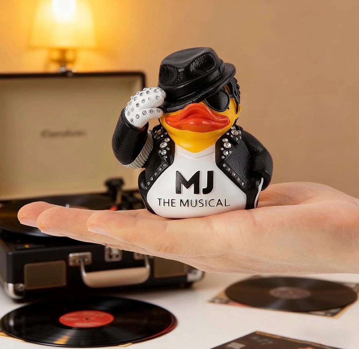 Michael Jackson Themed Duck Figurine, Rhinestone Jacket, Collectible Decor - Thumbnail 3