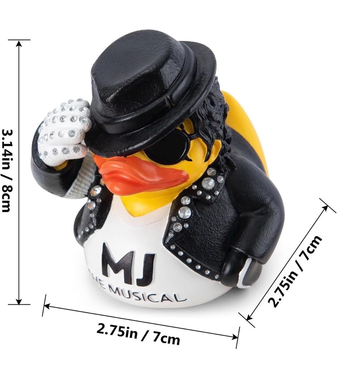 Michael Jackson Themed Duck Figurine, Rhinestone Jacket, Collectible Decor - Thumbnail 2