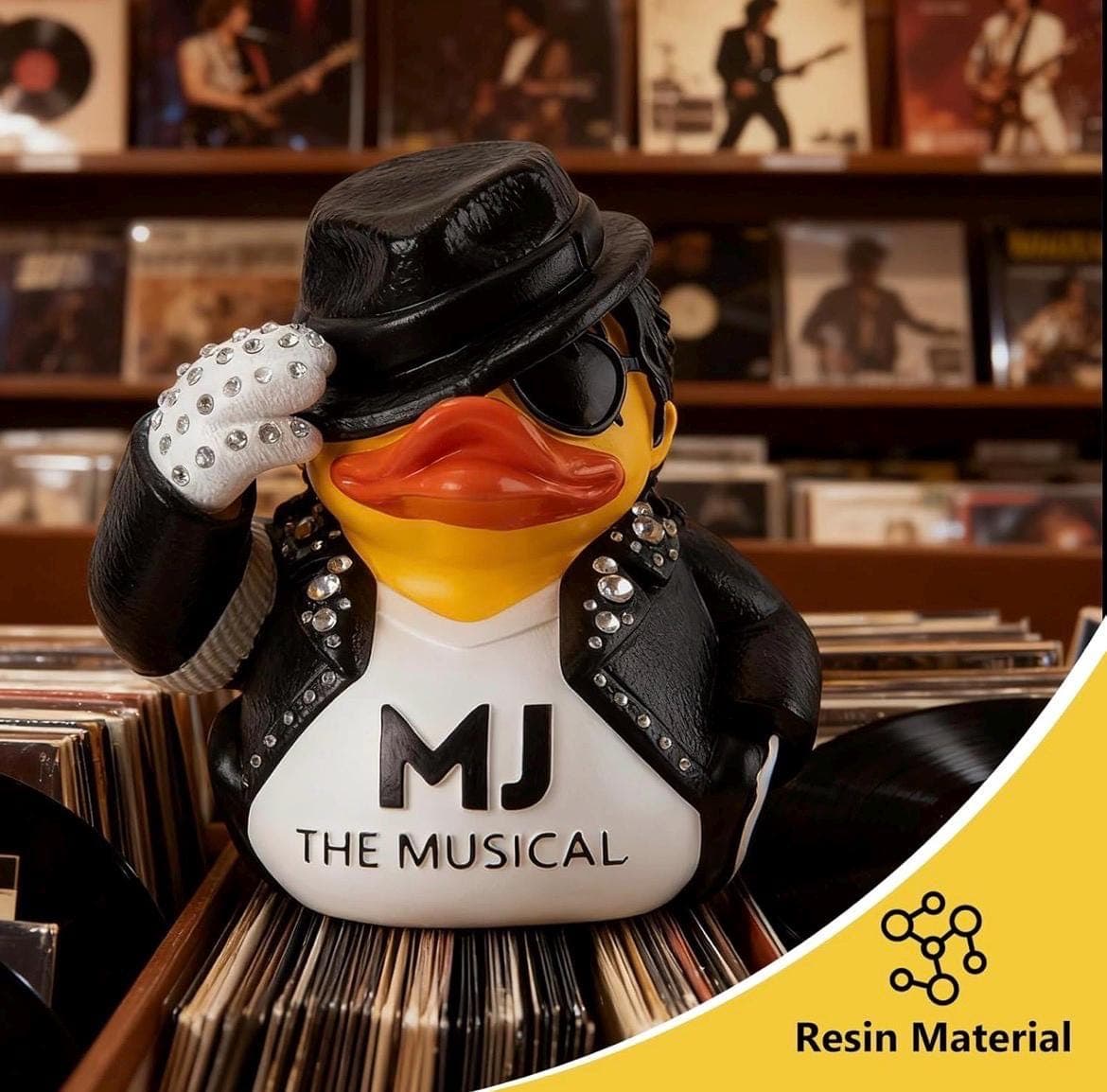 Michael Jackson Themed Duck Figurine, Rhinestone Jacket, Collectible Decor - Thumbnail 4