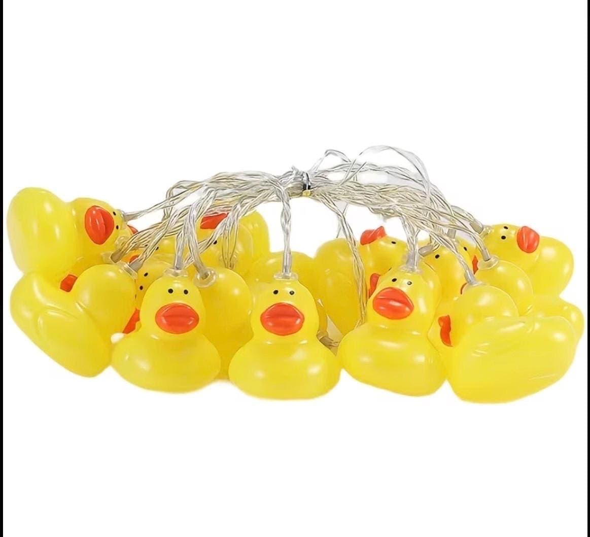 10 LED Yellow Duck String Lights Battery Operated Cruise Cabin Decor Jeep Duck Lights Easter Bedroom Party Decor No Plug - Thumbnail 4