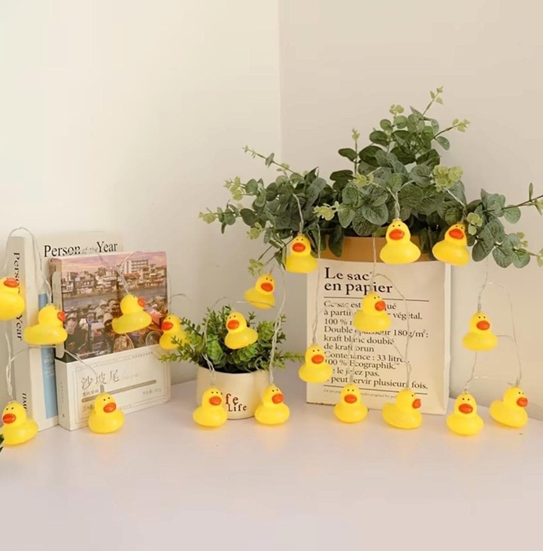 10 LED Yellow Duck String Lights Battery Operated Cruise Cabin Decor Jeep Duck Lights Easter Bedroom Party Decor No Plug - Thumbnail 10