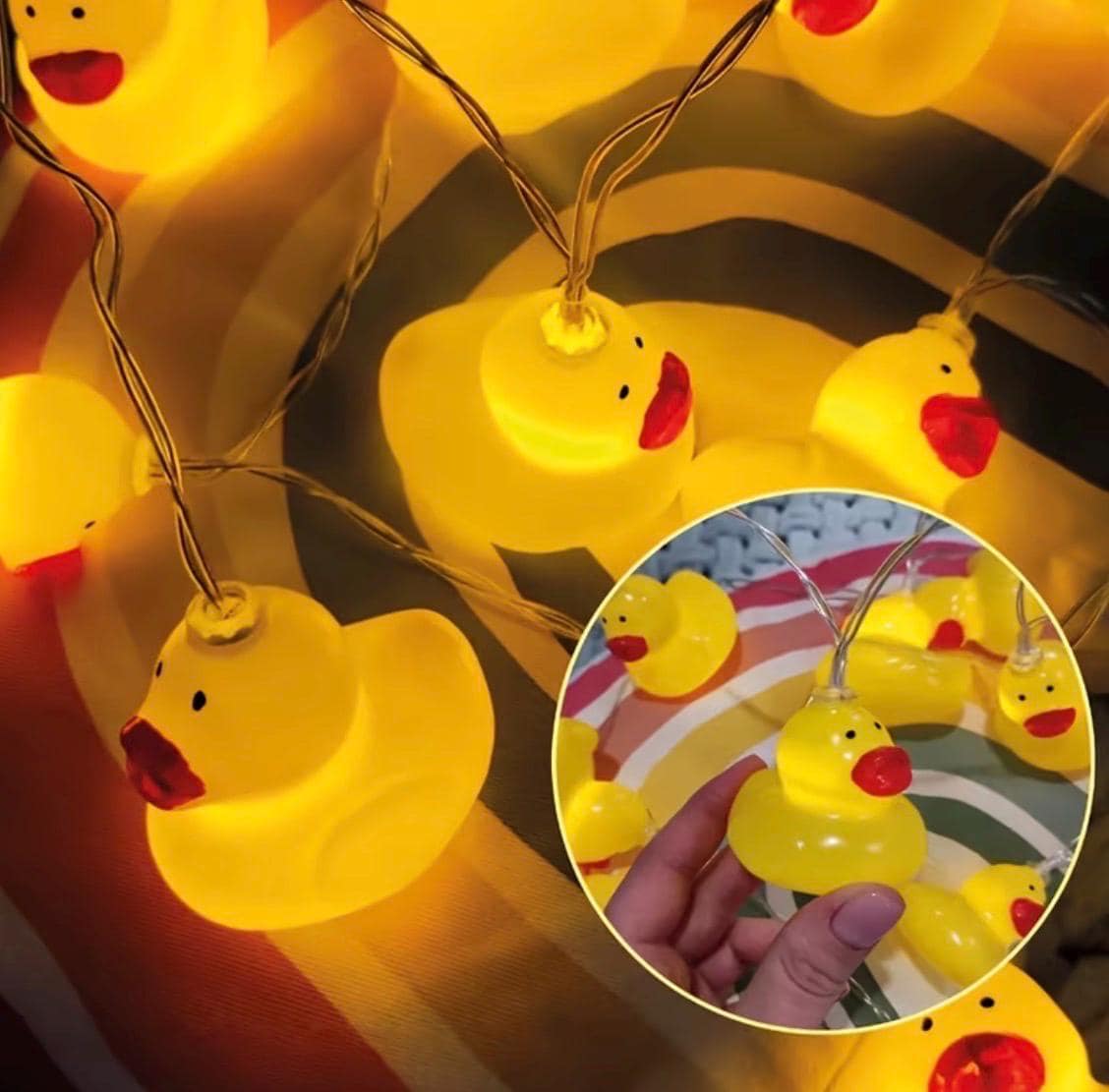10 LED Yellow Duck String Lights Battery Operated Cruise Cabin Decor Jeep Duck Lights Easter Bedroom Party Decor No Plug - Thumbnail 5