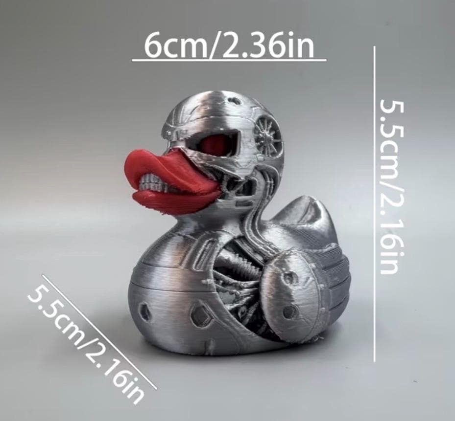 Mechanical Mech Duck Figurine, 3D Printed Robot Duck Collectible, Cyberpunk Duck Decor, Sci-Fi Cruise Duck, Jeep Duck Gift - Thumbnail 2