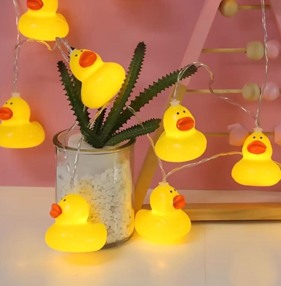 10 LED Yellow Duck String Lights Battery Operated Cruise Cabin Decor Jeep Duck Lights Easter Bedroom Party Decor No Plug - Thumbnail 9