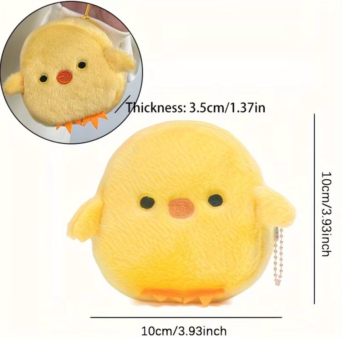 Cute Plush Duck Coin Purse Keychain – Soft Chick Zipper Wallet for Keys, Cash and Cards, Jeep Duck & Cruise Duck Lover Gift - Thumbnail 2