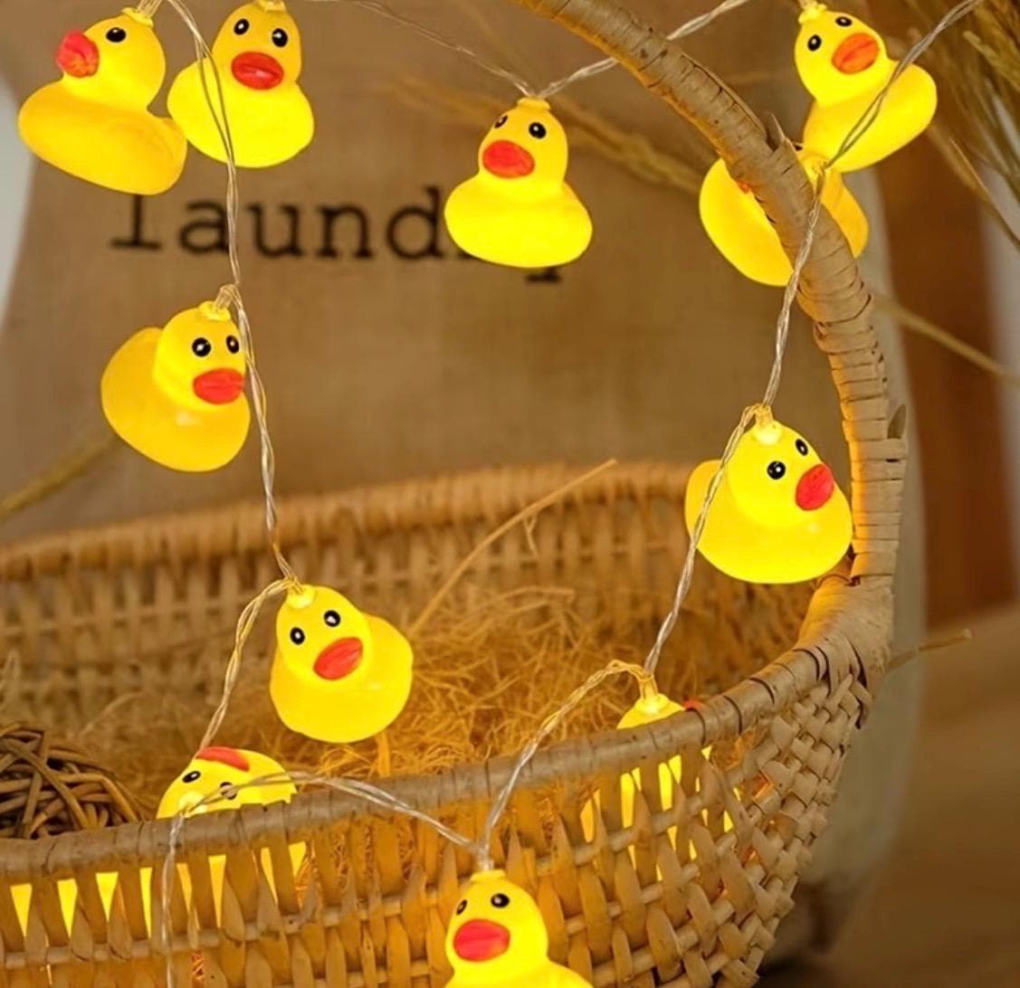 10 LED Yellow Duck String Lights Battery Operated Cruise Cabin Decor Jeep Duck Lights Easter Bedroom Party Decor No Plug - Thumbnail 7