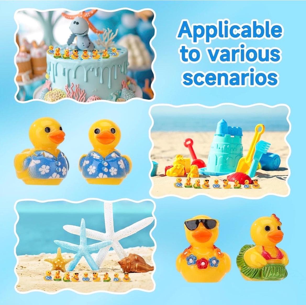 6PCS Hawaiian Summer Mini Resin Ducks - Thumbnail 5