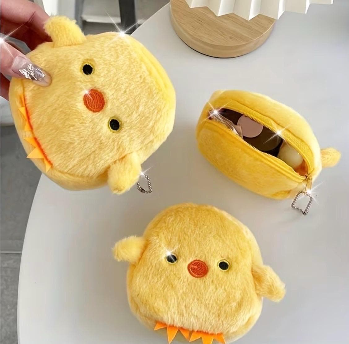 Cute Plush Duck Coin Purse Keychain – Soft Chick Zipper Wallet for Keys, Cash and Cards, Jeep Duck & Cruise Duck Lover Gift - Thumbnail 5