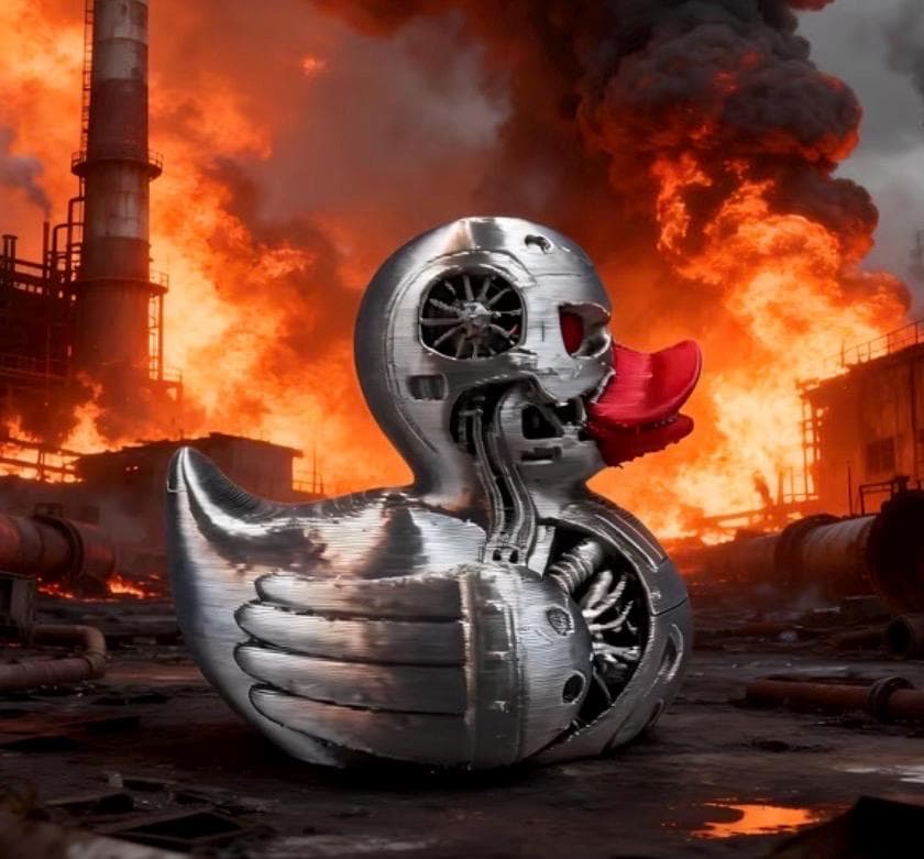 Mechanical Mech Duck Figurine, 3D Printed Robot Duck Collectible, Cyberpunk Duck Decor, Sci-Fi Cruise Duck, Jeep Duck Gift - Thumbnail 5