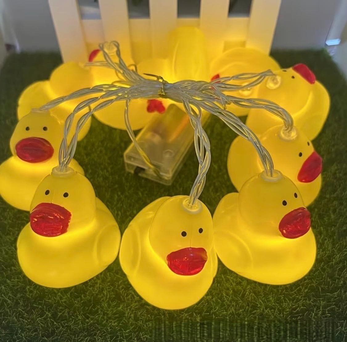 10 LED Yellow Duck String Lights Battery Operated Cruise Cabin Decor Jeep Duck Lights Easter Bedroom Party Decor No Plug - Thumbnail 11