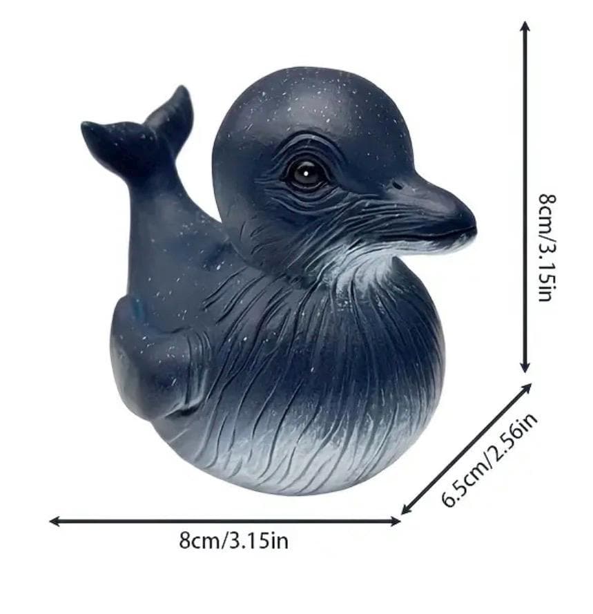 Whale Themed Duck Figurine, Hand Painted Resin Ocean Duck Decor, Coastal Beach Duck Collectible, Cruise Duck Gift, Jeep Duck Gift Nautical - Thumbnail 2