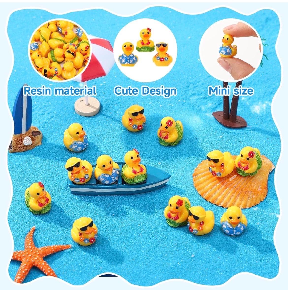 6PCS Hawaiian Summer Mini Resin Ducks - Thumbnail 6
