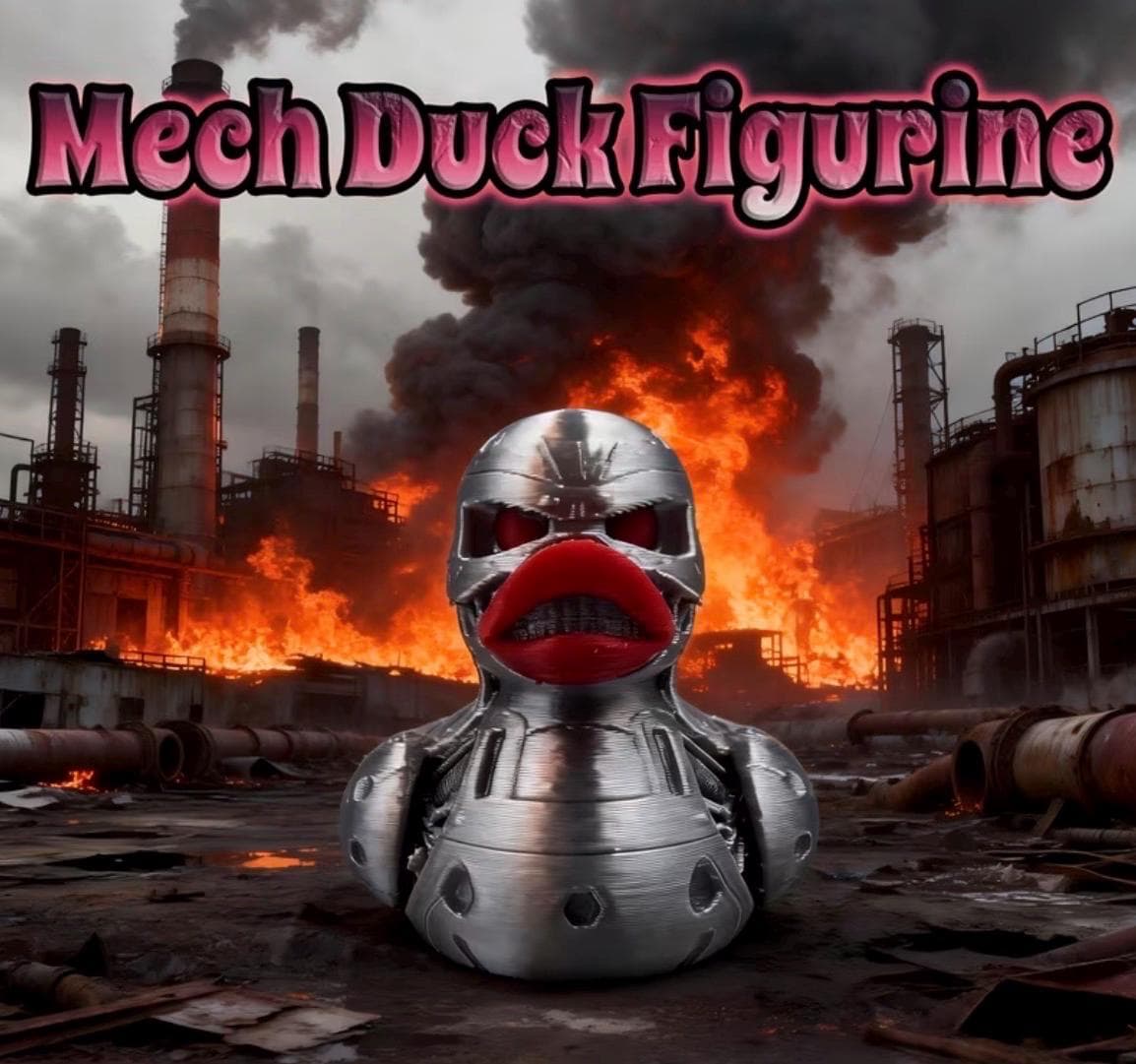 Mechanical Mech Duck Figurine, 3D Printed Robot Duck Collectible, Cyberpunk Duck Decor, Sci-Fi Cruise Duck, Jeep Duck Gift - Thumbnail 6