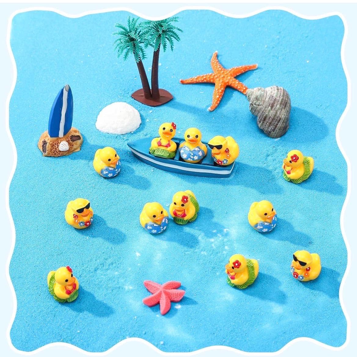 6PCS Hawaiian Summer Mini Resin Ducks - Thumbnail 4