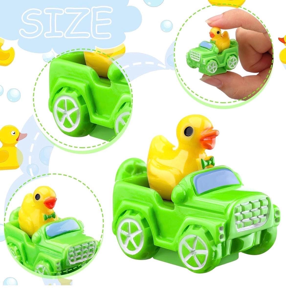Mini Resin Ducks in Jeeps – 2 Piece Color Pair Set – Jeep Ducks with Matching Bow Ties – Tiny Resin Duck Cars – Cruise Ducks – Cake Toppers - Thumbnail 6