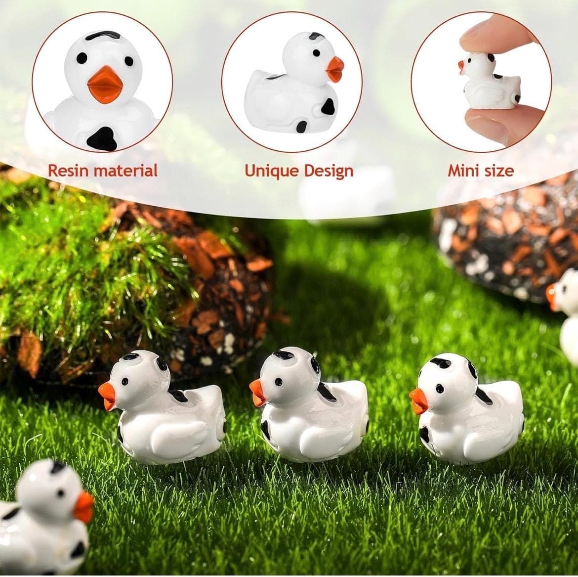 10pcs Cow Print Mini Ducks – Black and White Resin Cow Ducks – Tiny Duck Set – Jeep Ducking, Cruise Hide & Seek, Cake Decor, Party Favors - Thumbnail 4