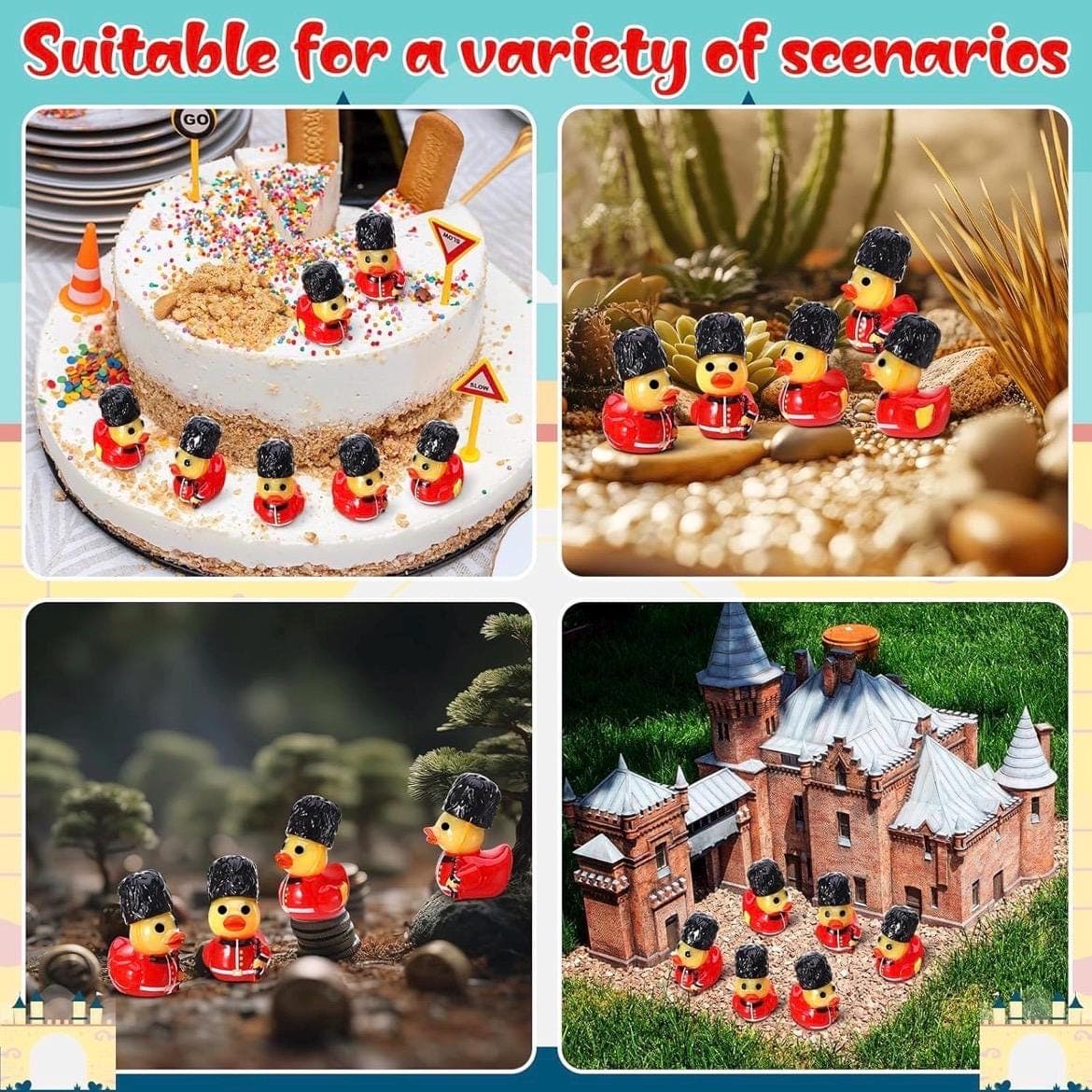Set of 8 Mini Guard Ducks – British Soldier Resin Collectibles (Approx. 1 Inch) - Thumbnail 4