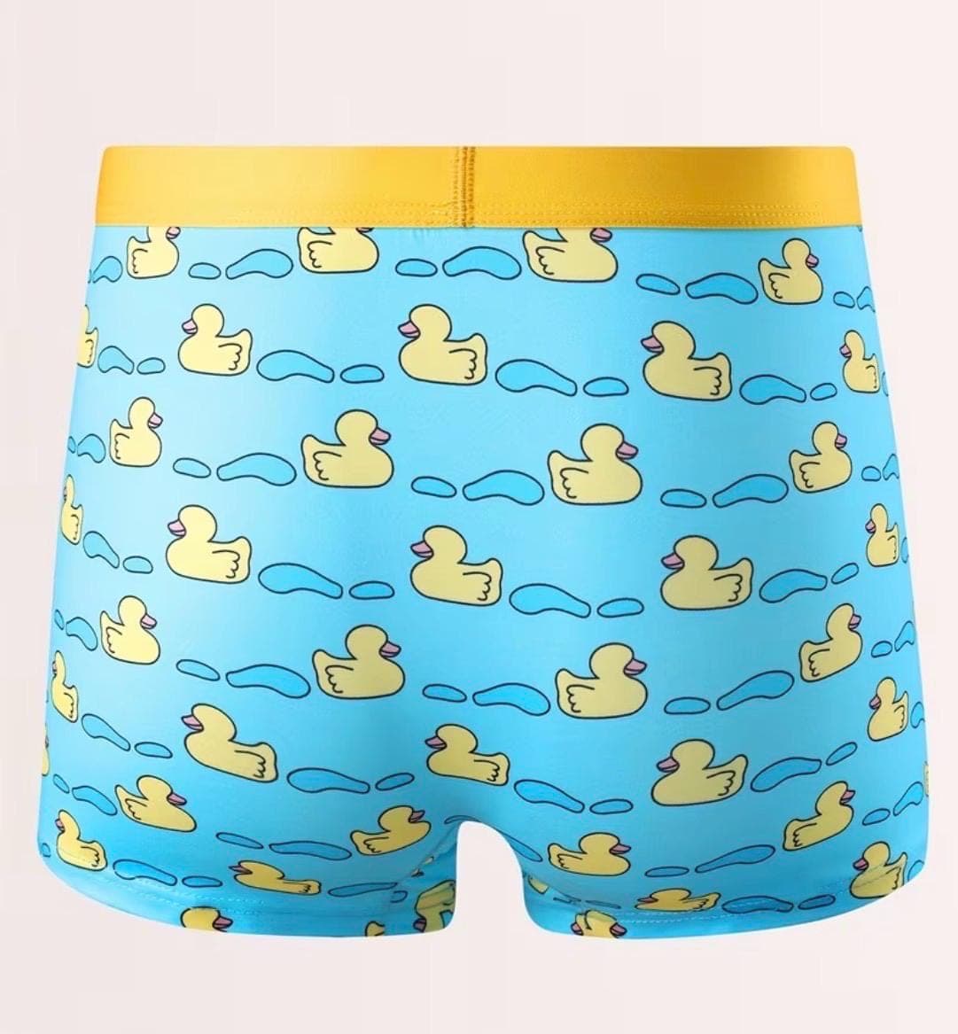 Funny Duck Print Men’s Boxer Briefs, Cute Rubber Duck Underwear, Soft Breathable Stretch Underwear, Novelty Duck Boxers Gift for Men - Thumbnail 3