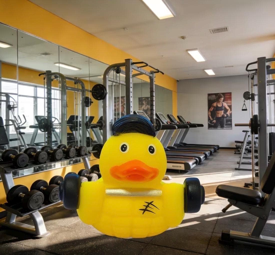 Fitness Rubber Duck Weightlifter Rubber Duck – Funny Gym Duck Ornament, Workout Duck Desk Decor, Bodybuilder Duck Gift, Jeep Cruise Duck - Thumbnail 4