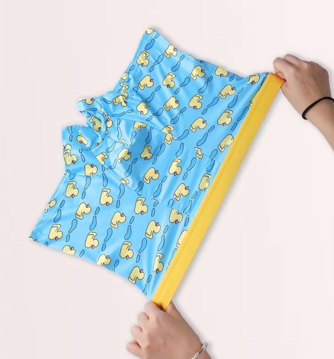Funny Duck Print Men’s Boxer Briefs, Cute Rubber Duck Underwear, Soft Breathable Stretch Underwear, Novelty Duck Boxers Gift for Men - Thumbnail 4