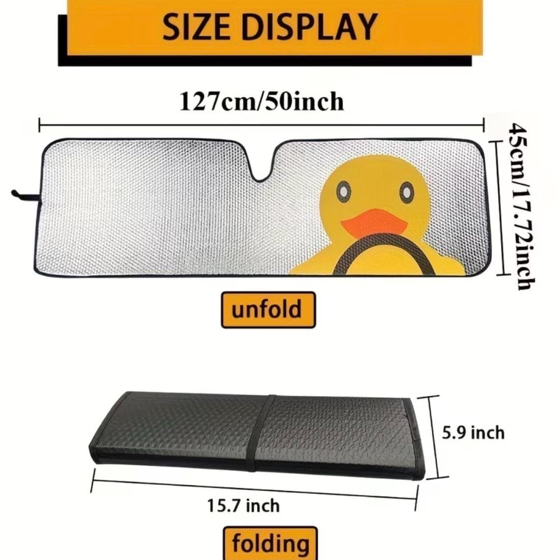 Duck Windshield Sunshade for Jeep Wrangler & Gladiator, Funny Duck Heat Shield Sun Visor Cover, Foldable UV Blocker for Jeep Truck or Car - Thumbnail 2