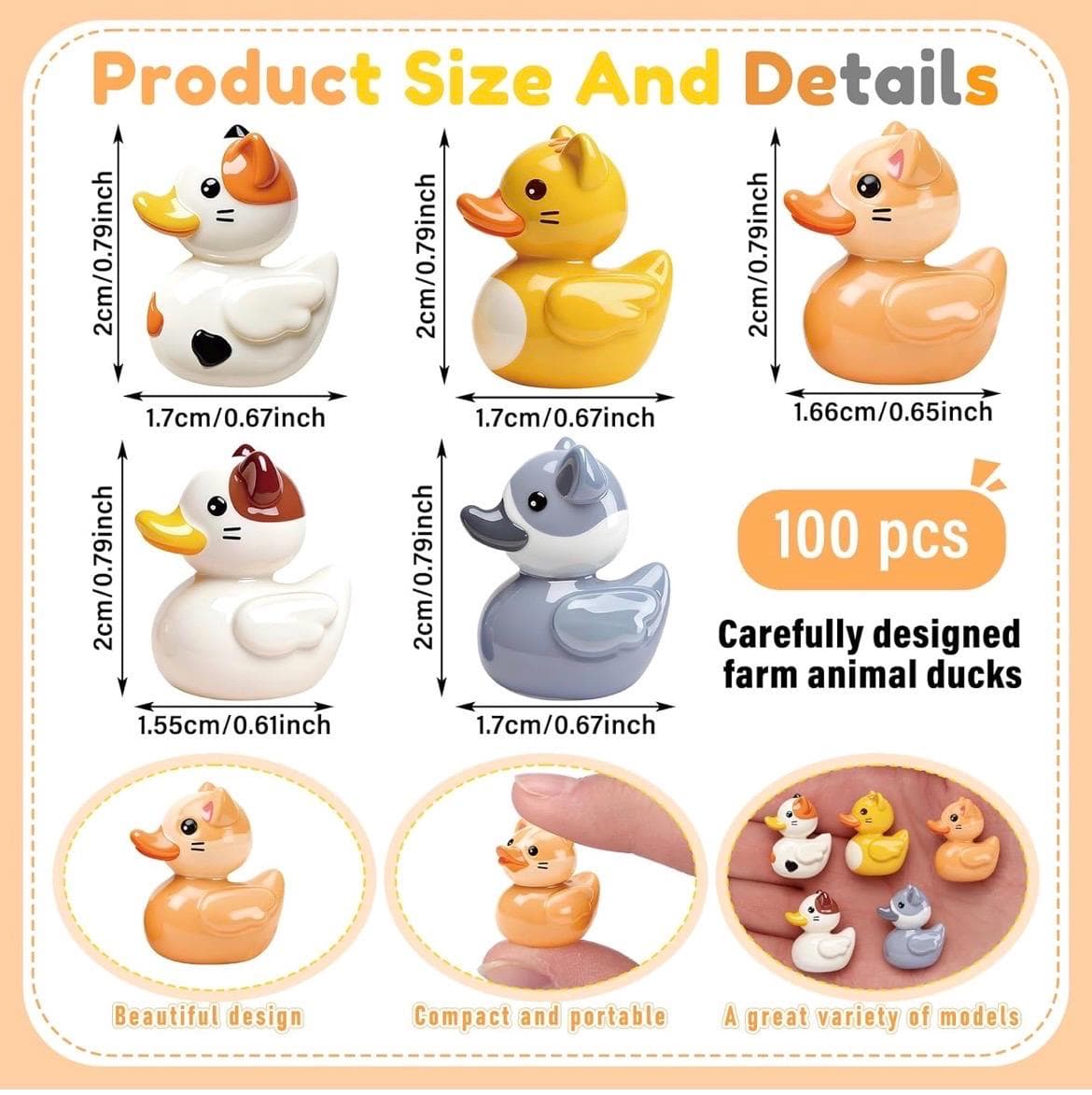 Set of 5 Cat Themed Mini Resin Ducks, Collectible Animal Figurines, Jeep Cruise Fun - Thumbnail 2