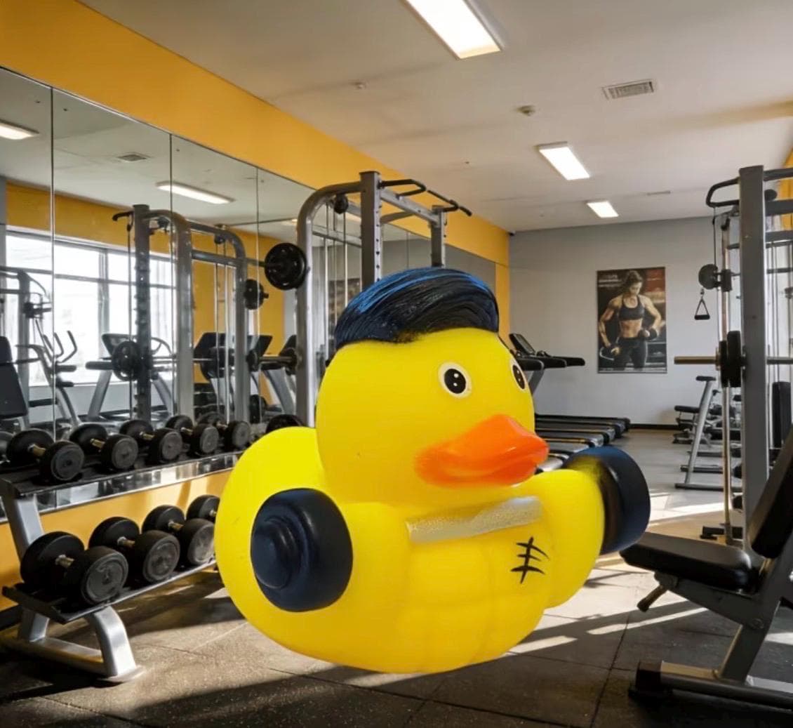 Fitness Rubber Duck Weightlifter Rubber Duck – Funny Gym Duck Ornament, Workout Duck Desk Decor, Bodybuilder Duck Gift, Jeep Cruise Duck - Thumbnail 3