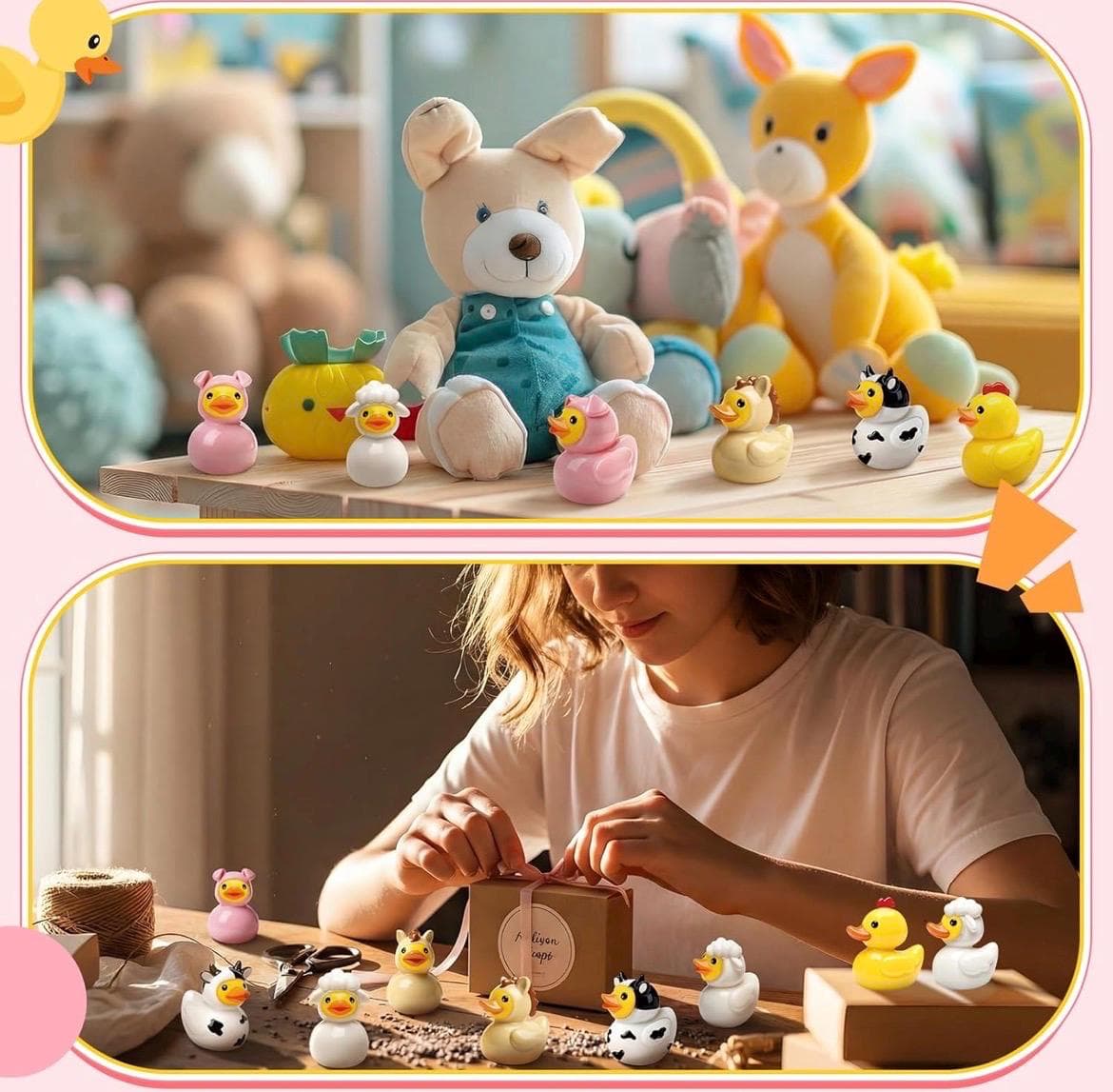 Set of 5 Farm Animal Resin Ducks, Mini Collectible Figurines, Jeep Cruise Fun - Thumbnail 5
