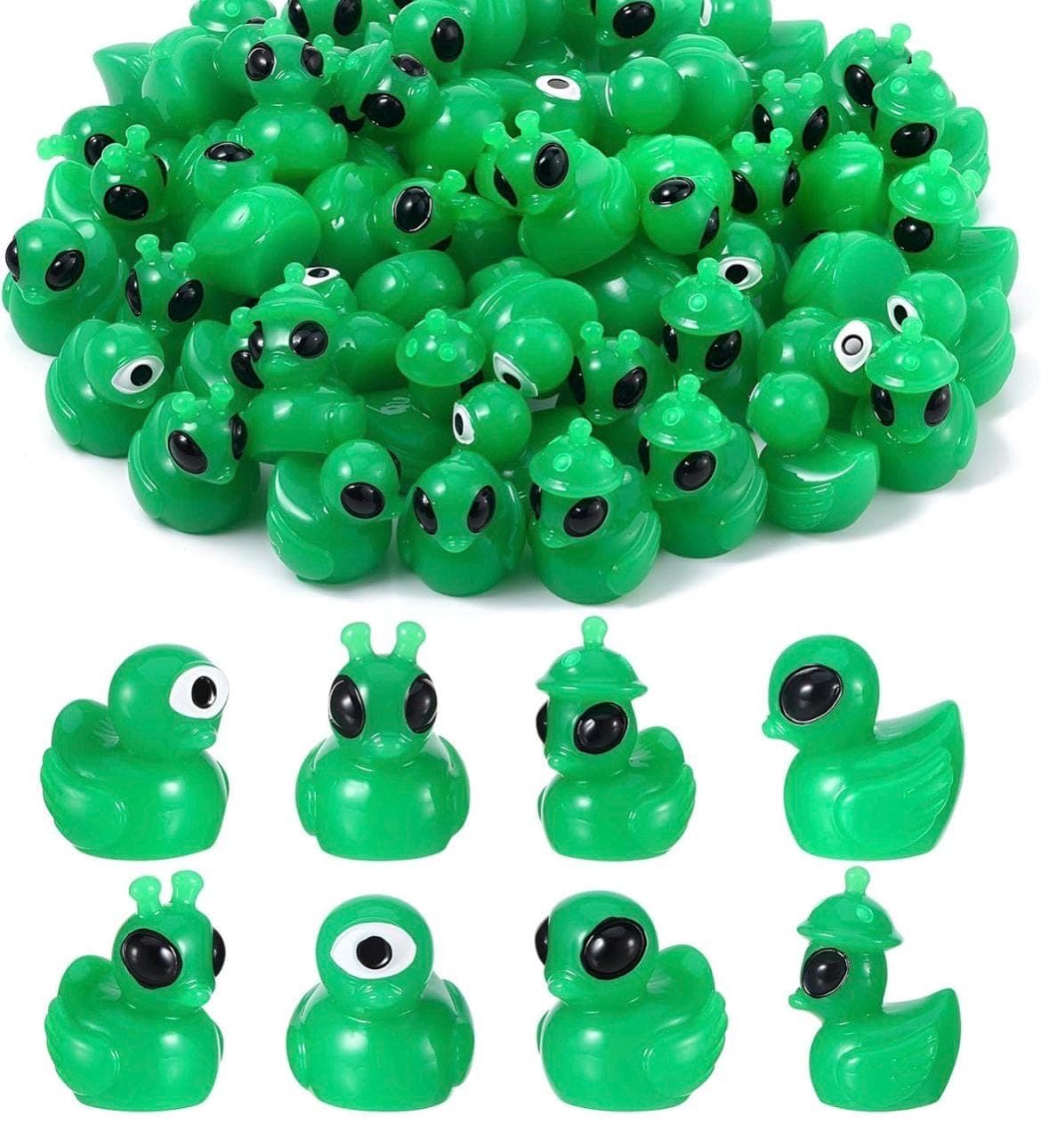 Alien Mini Duck Set, 5 Piece Resin Space Ducks, Collectible Party Favors - Thumbnail 3