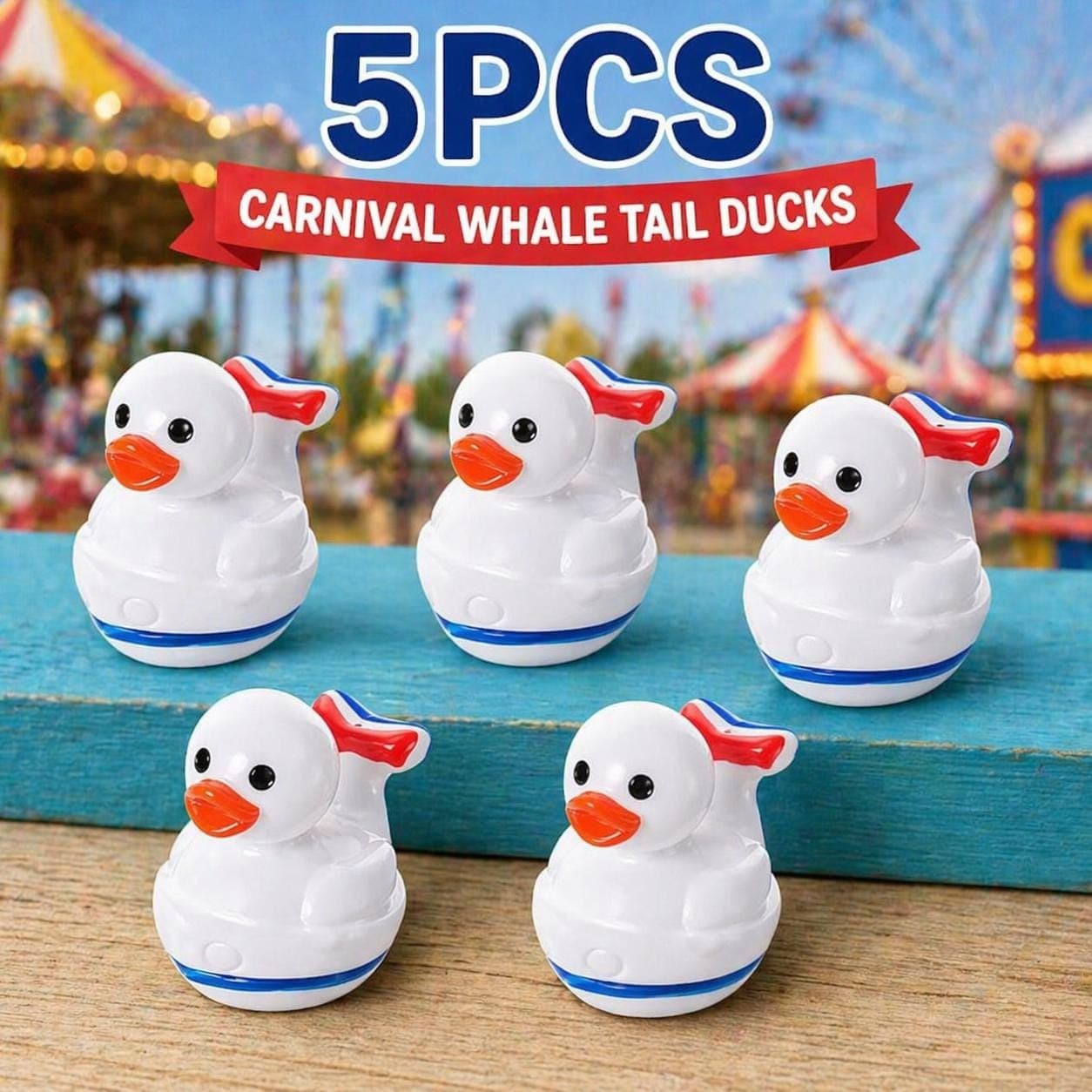 5pcs Whale Tail Mini Ducks – Carnival Cruise Hunting, Jeep Ducking Decor - Image 1