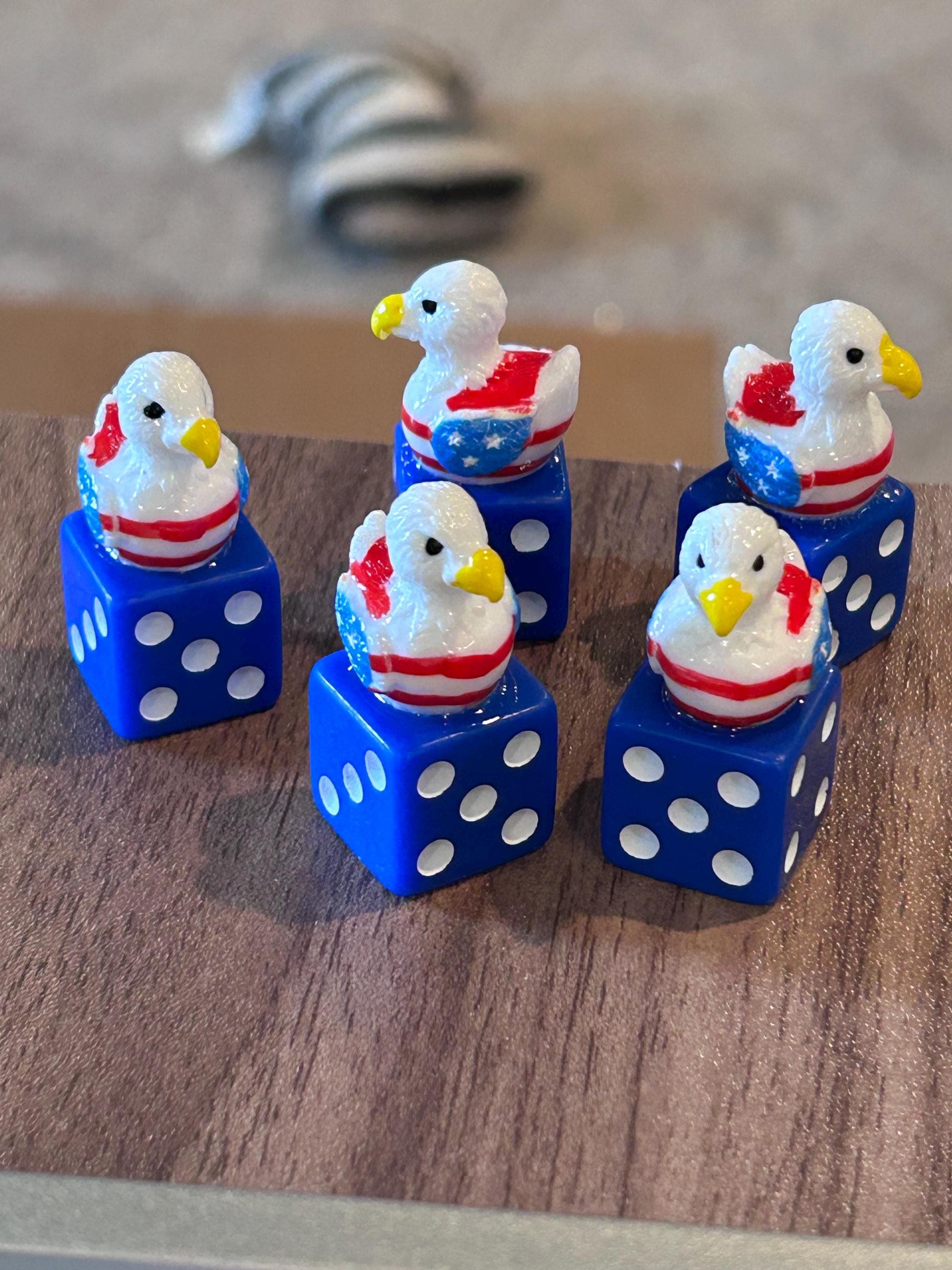 Set of 6 Patriotic Eagle Ducks on Dice | Jeep Ducking, Cruise Ducks, 4th of July Decor, Memorial Day Gift, Red White Blue Ducks - Thumbnail 4