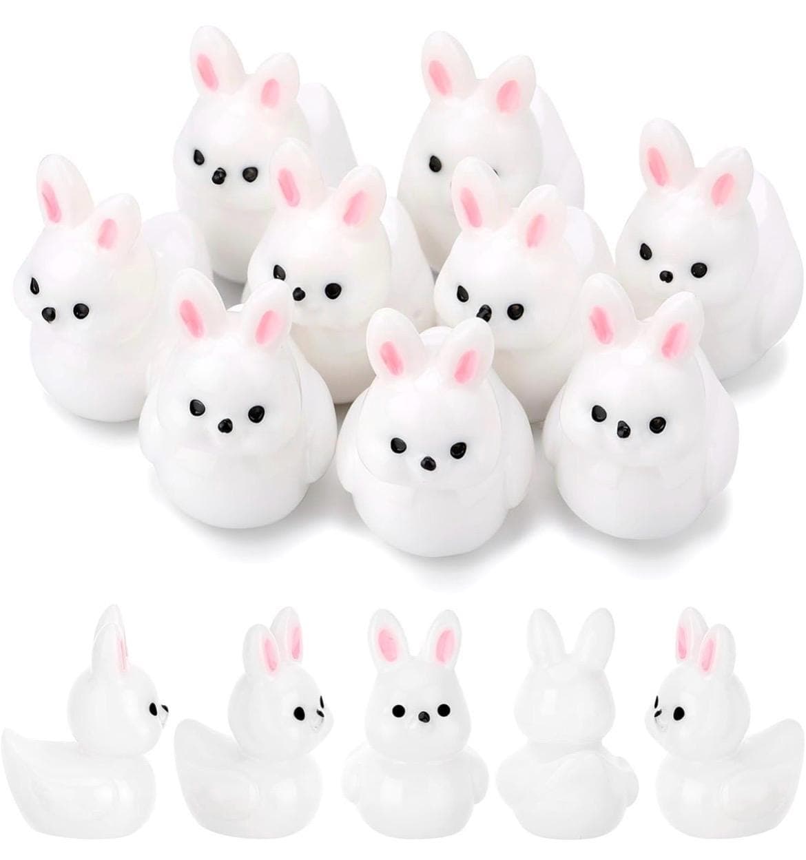 Set of 5 Mini Bunny Ducks Resin Figurines, Cute Rabbit Duck Set, Jeep Ducks, Cruise Ducks, Fairy Garden Decor, Party Favors Gift - Thumbnail 6