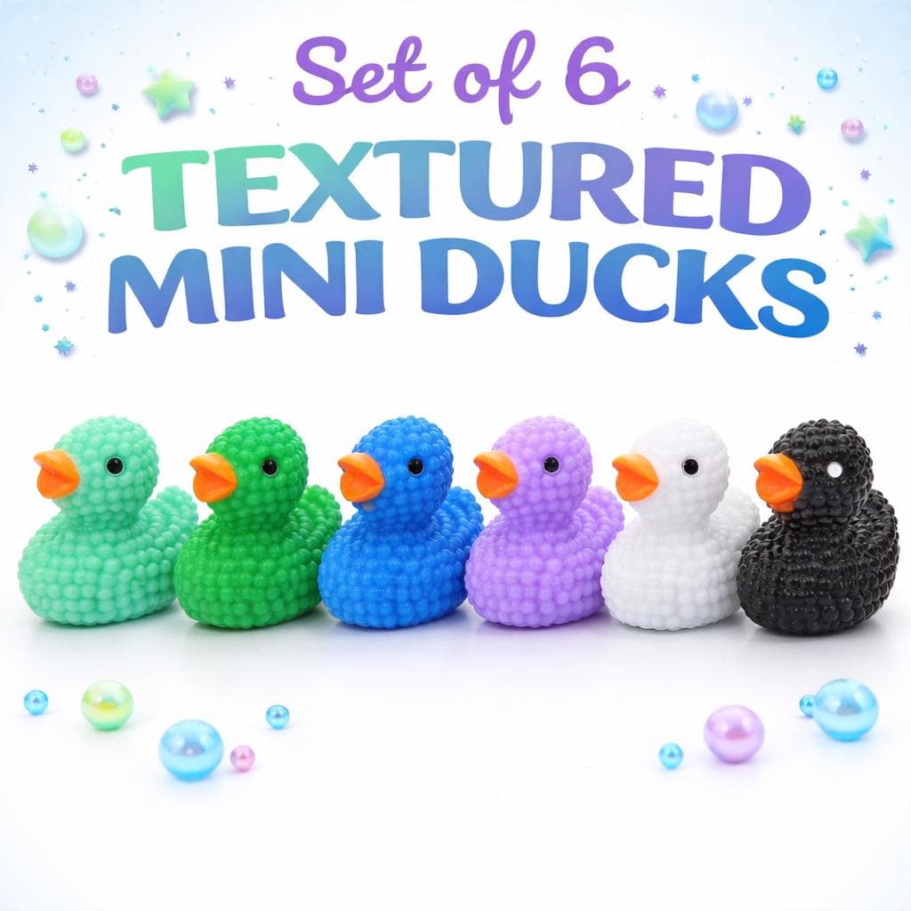 Set of 6 Textured Mini Resin Ducks, Color Fairy Garden, Cruise, Jeep Ducking - Image 1