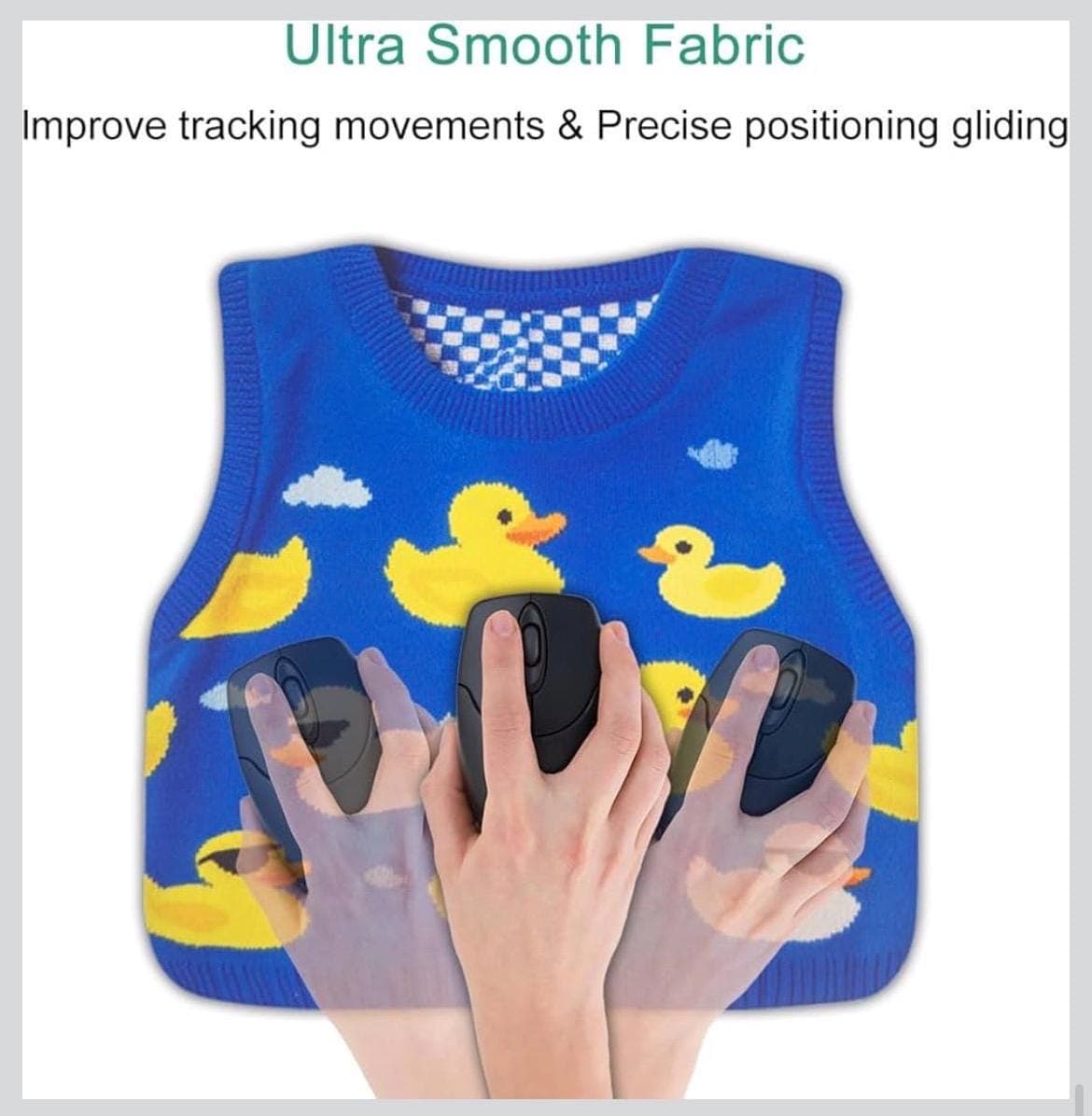 Cute Duck Sweater Mouse pad, Wireless Mouse Desktop Accessory, Non Slip Rubber Base Travel Mouse pad, Suitable for Desktop, Computer, Laptop - Thumbnail 2