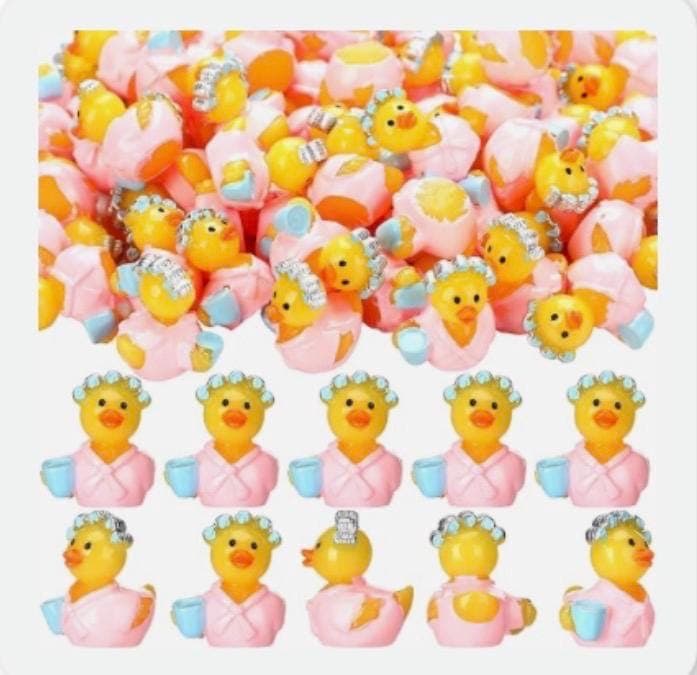 Mini Spa Ducks Set of 5, Bathrobe Rubber Ducks with Coffee & Curlers, Jeep Ducks Cruise Ducks, Self Care Gift, Tiny Resin Ducks - Thumbnail 2