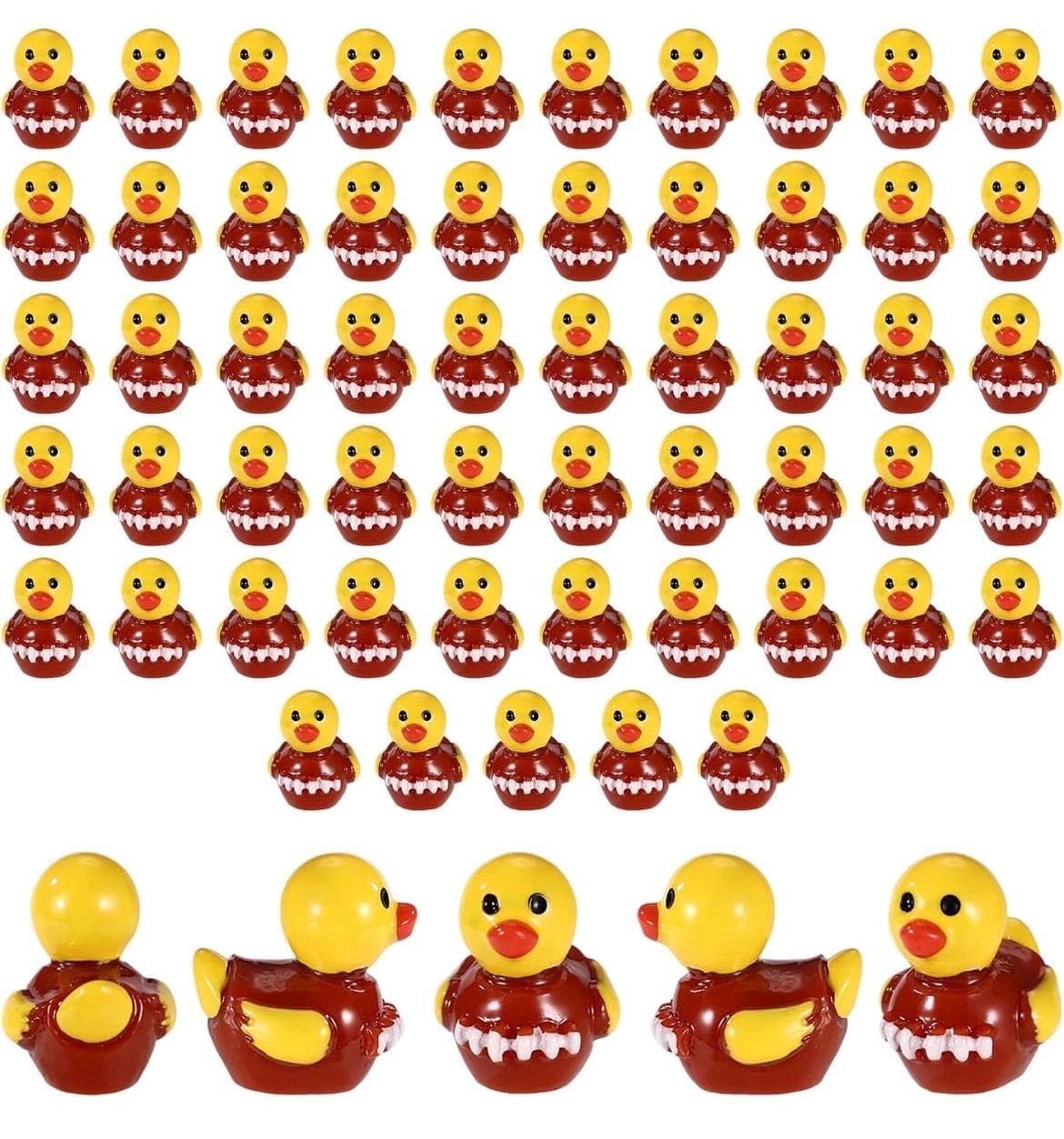 Mini Football Ducks Set of 5, Sports Rubber Ducks, Jeep Ducks Cruise Ducks, Game Day Decor, Tiny Resin Ducks, Cake Topper Gift - Thumbnail 4